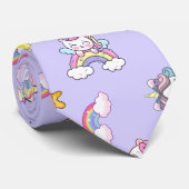 Cravate Unicorne Rainbow Star Lumière Purple Thème (Roulé)