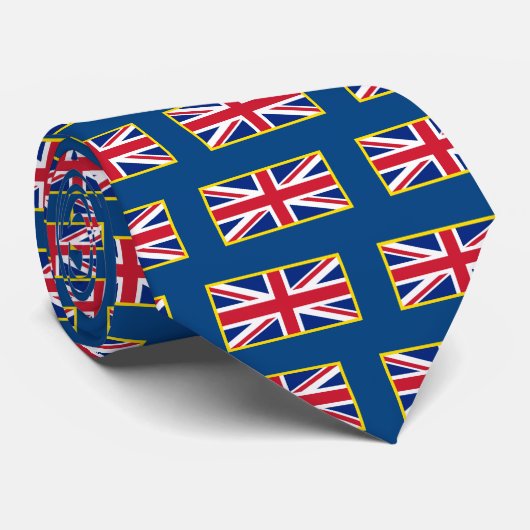 Cravate Union Jack, bleu de drapeau (Roulé)