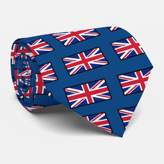 Cravate Union Jack, en bleu (Roulé)
