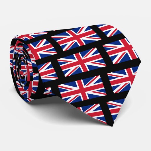Cravate Union Jack - noir (Roulé)