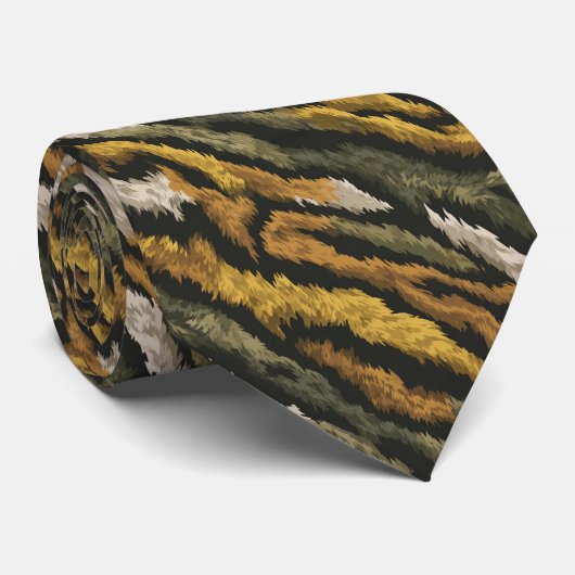 Cravate Unique Best Man Tiger Print (Roulé)