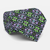 Cravate Unique bleu clair rose citron vert noir Tribal (Roulé)