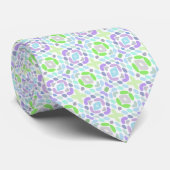 Cravate Unique bleu clair rose violet vert citron tribal (Roulé)