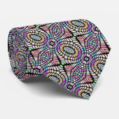Cravate Unique Blue Lime Vert rose violet noir Tribal (Roulé)