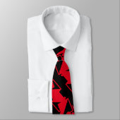 Cravate Unique et Cool Noir et Rouge clair Motif moderne (Attaché)