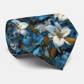 Cravate Unique Mens Fashion Lilies Flower (Roulé)