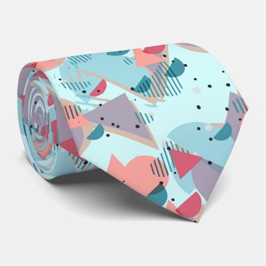 Cravate Unique moderne géométrique rétro Mosaic Art Motif (Roulé)