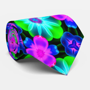 Cravate Unique Motif à fleurs colorées