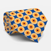 Cravate Unique Motif Polka bleu orange jaune (Roulé)