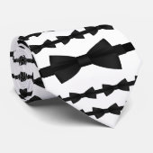 Cravate unique noir et blanc Bowtie Bow (Roulé)