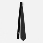 Cravate Unique personalized black and white monogram name (Dos)