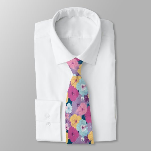 Cravate Unique Témoin Tropical Floral (Attaché)