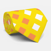 Cravate Unisex Plaid Jaune classique (Roulé)