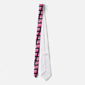 Cravate Unisex rose/noir à lèvres chaudes (Dos)