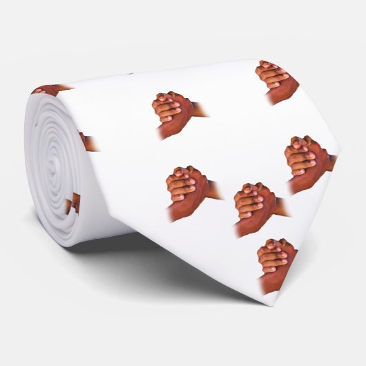 Cravate Unité et amour, main dans la main_ (Roulé)