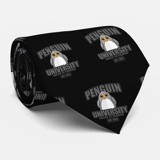 Cravate Université de Penguin - Gris (Roulé)