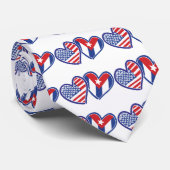 Cravate USA Cuba Love Hearts (Roulé)