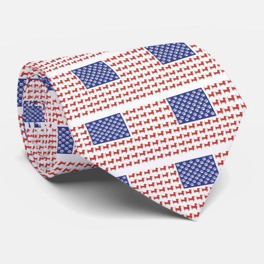 Cravate USA Dachshund (Roulé)