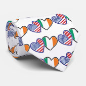 Cravate USA Ireland Heart Flags (Roulé)