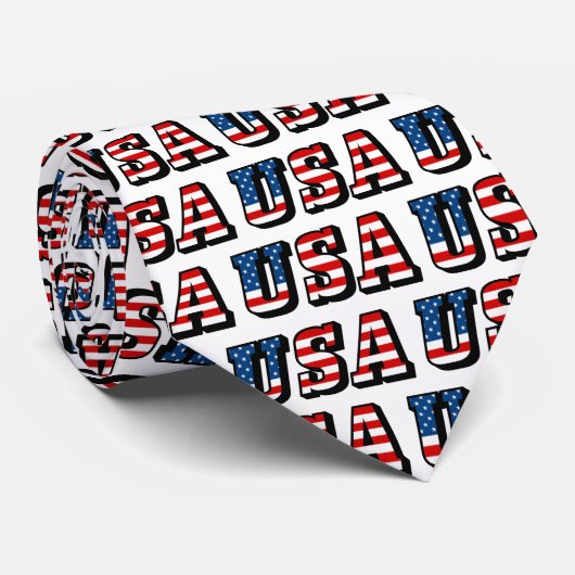 Cravate USA Text Necktie (Roulé)
