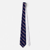 Cravate USA texte flag bleu rouge parties scintillant scin (Devant)