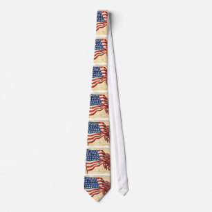 Cravate Usage vintage de cou de drapeau américain