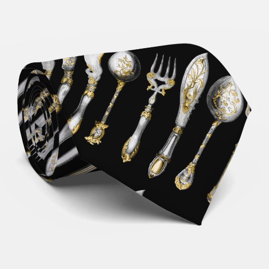 Cravate Ustensiles de cuisine de couverts de chef (Roulé)