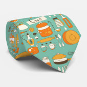 Cravate Ustensiles de cuisine modernes du milieu du siècle (Roulé)