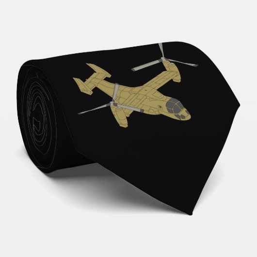 Cravate V-22 Osprey Plane Design d'art aéronautique (Roulé)