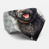 Cravate Vacances Barbet Chien Vert Plaid Noël (Roulé)