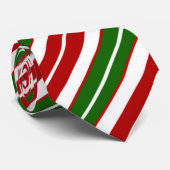 Cravate Vacances Grandes Noël rouge, blanc et vert (Roulé)