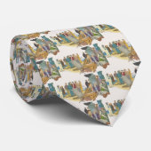 Cravate Vacances Vintage, passagers d'un bateau de croisiè (Roulé)