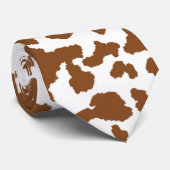 Cravate Vache Brown Et Blanche Cacher Motif fourrure (Roulé)