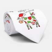 Cravate Vache Drôle Caricature Noël (Roulé)