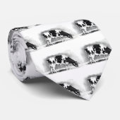 Cravate Vache du Holstein : Dessin au crayon : Ferme, pays (Roulé)