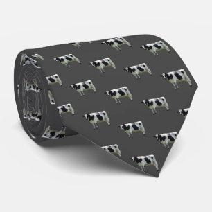 Cravate Vache Holstein noir et blanc Gris Noir