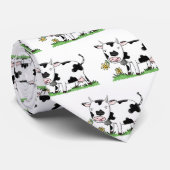 Cravate Vache mignonne en vert dessin animé sur le terrain (Roulé)