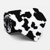 Cravate Vache Noire Et Blanche Cacher Motif De Fourrure (Roulé)