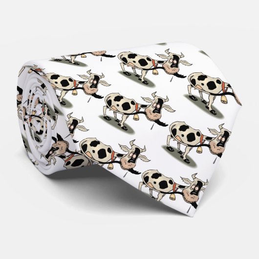 Cravate Vache noire et blanche mignonne (Roulé)