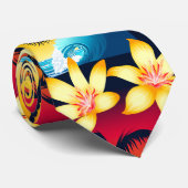 Cravate Vague bleue au lever du soleil (Roulé)