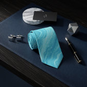 Cravate Vague de marbre bleu aqua