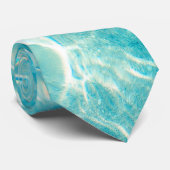 Cravate Vague Océan Bleu Calme (Roulé)