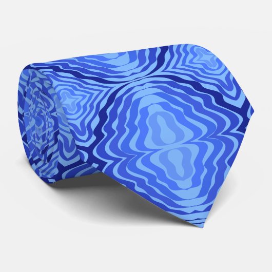 Cravate Vagues bleues réfléchissantes Moderne Design abstr (Roulé)