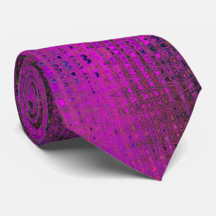 Cravate Vagues de Boomerang Rétro Magenta Abstraites