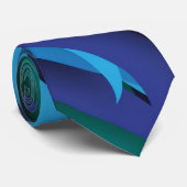 Cravate Vagues de différentes couleurs du bleu au vert (Roulé)