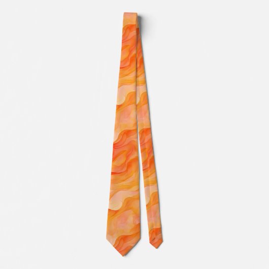 Cravate Vagues de rêve orange (Devant)