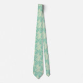 Cravate Vagues d'océan turquoise et motif de coquillages (Devant)