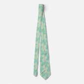 Cravate Vagues d'océan turquoise et motif de coquillages (Dos)