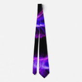 CRAVATE VAGUES FRACTALES ET ÉPAULES EN NOIR BLEU PURPLE (Dos)