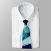 Cravate Vagues - Mixte Media Blue Abstrait (Attaché)